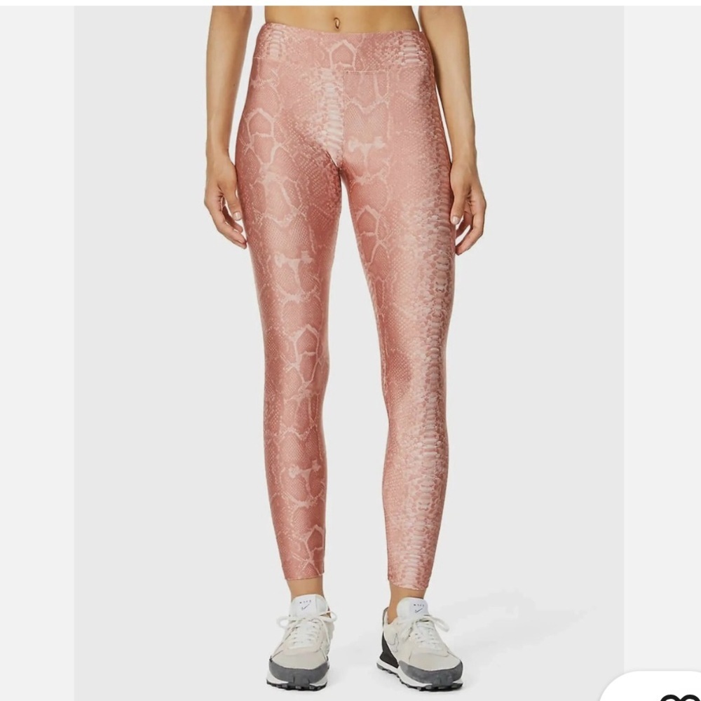 Koral Pink Snakeskin Print Leggings Size Small